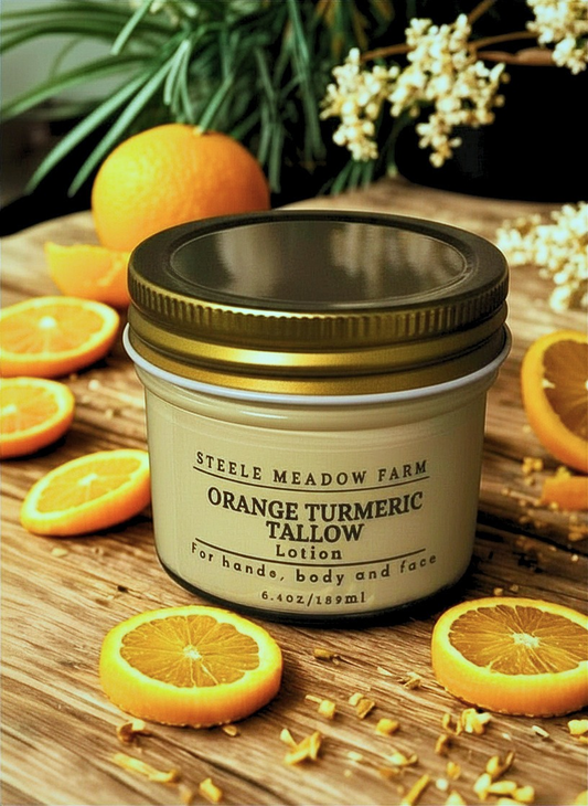 Orange  Turmeric whipped tallow lotion 6.4oz